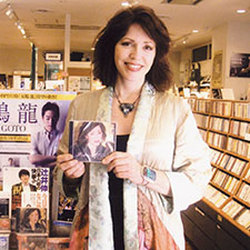 Deborah Aitken with Piano Recital CD in Yamaha, Ginza, Tokyo, Japan